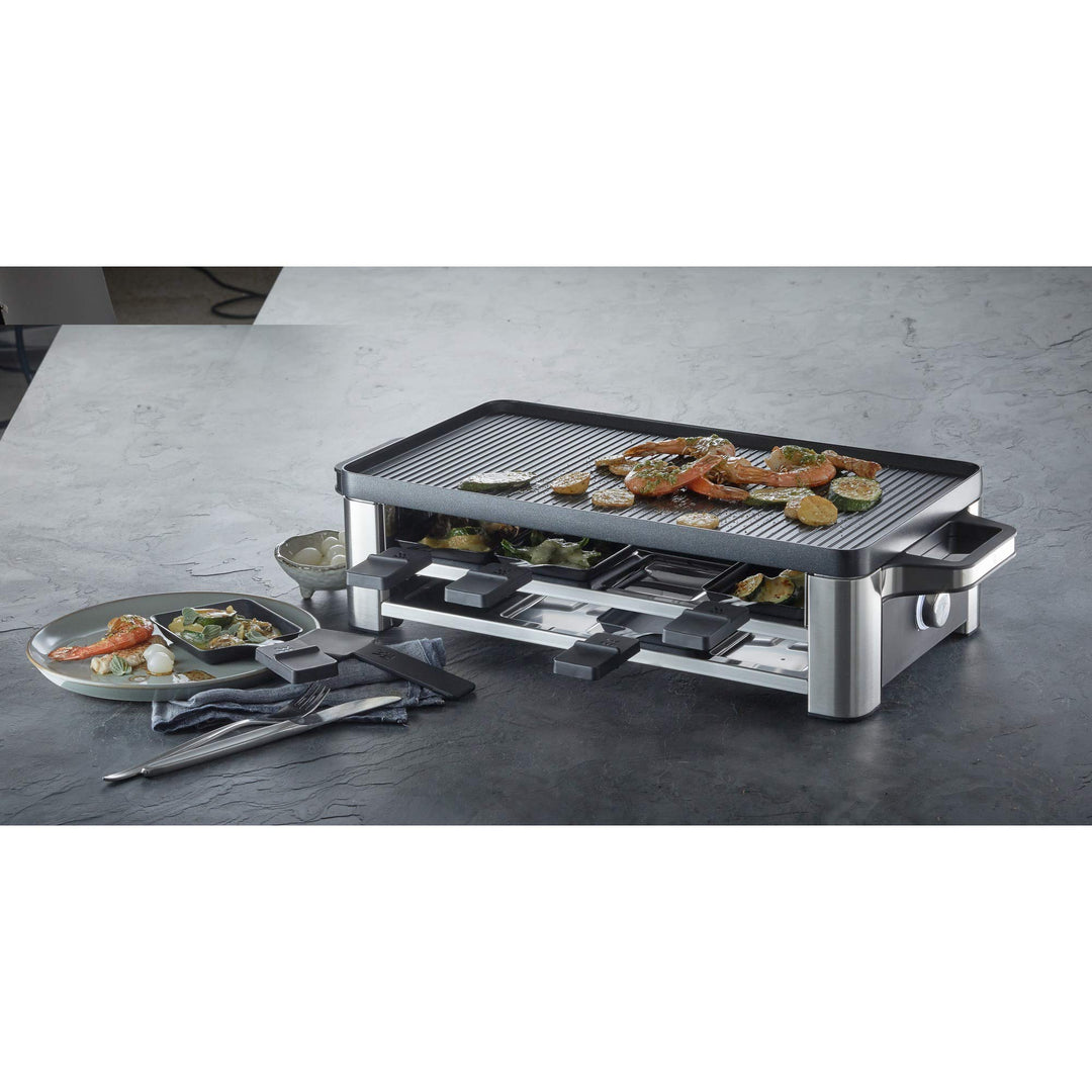 Raclette-Grill 8 Personen Edelstahl 1500W wendbare Grillplatte - Bild 11