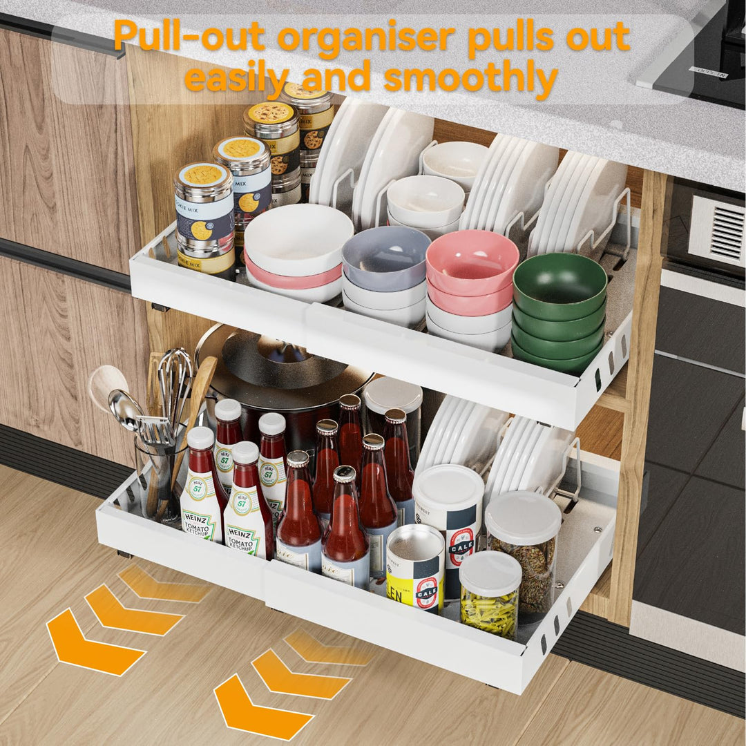 Schubladenorganisator Küchenschrank ausziehbar 32–53 cm 2er-Set - Bild 5