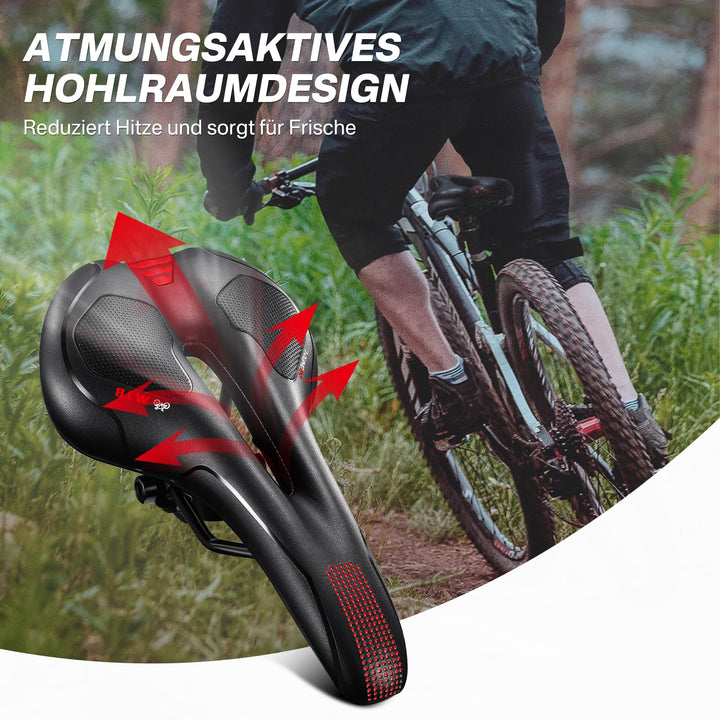Fahrradsattel ergonomisch mit Gel-Polster und Federung, Unisex - Bild 3