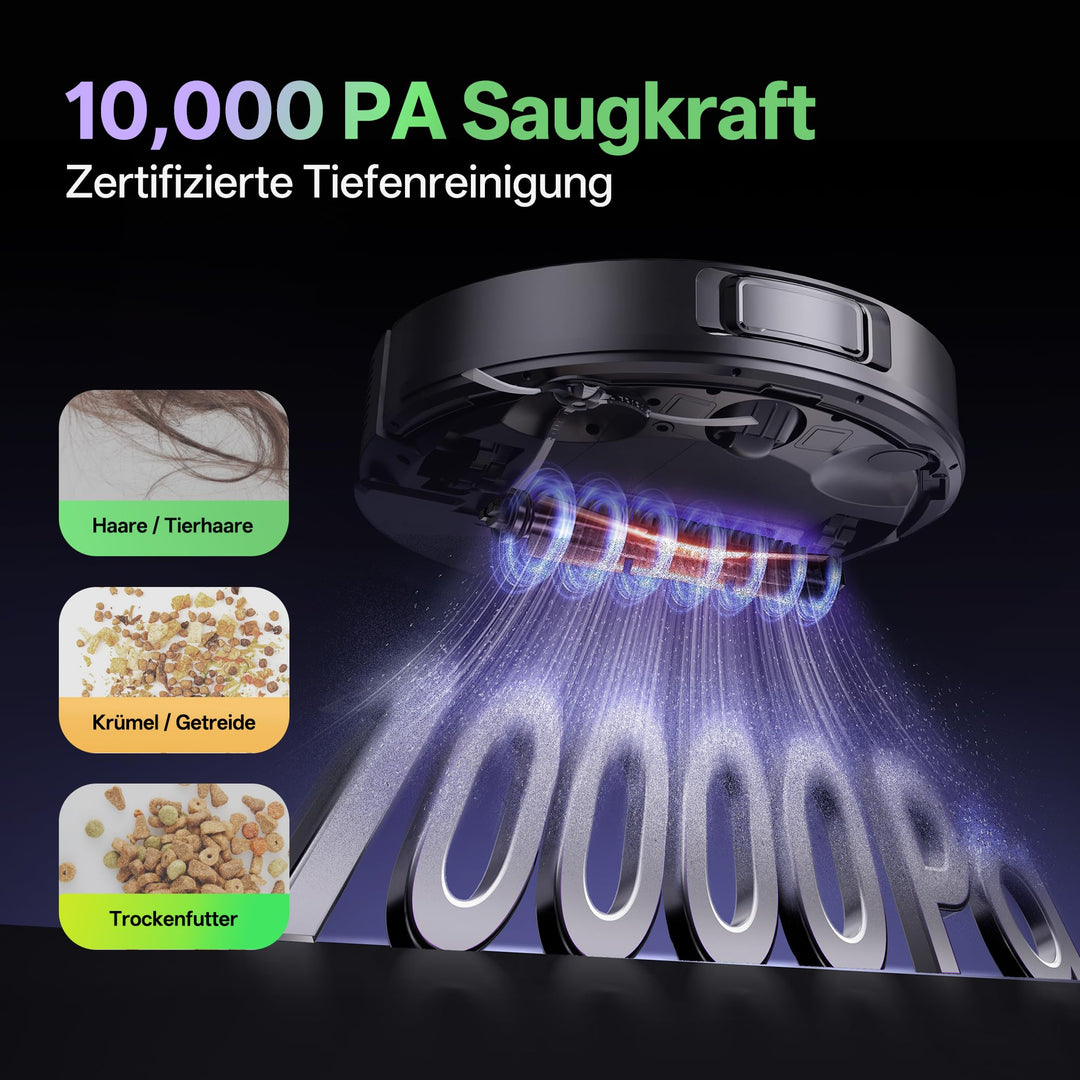 Saugroboter mit Wischfunktion 10000Pa LiDAR 3-in-1 180Min - Bild 3