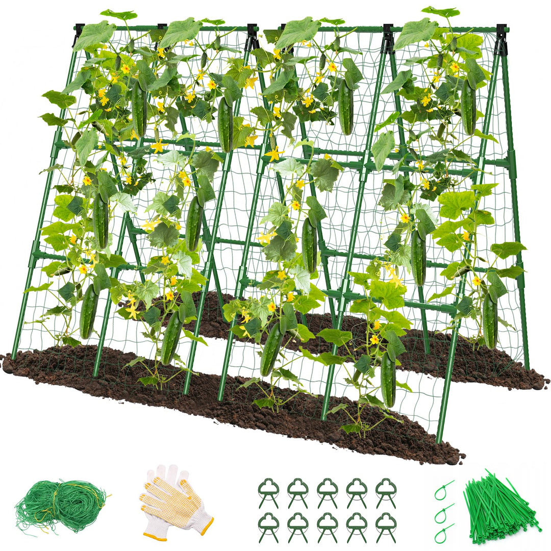 Rankgitter A-Rahmen Kunststoff 168x120cm 2er-Set für Hochbeet Kletterpflanzen
