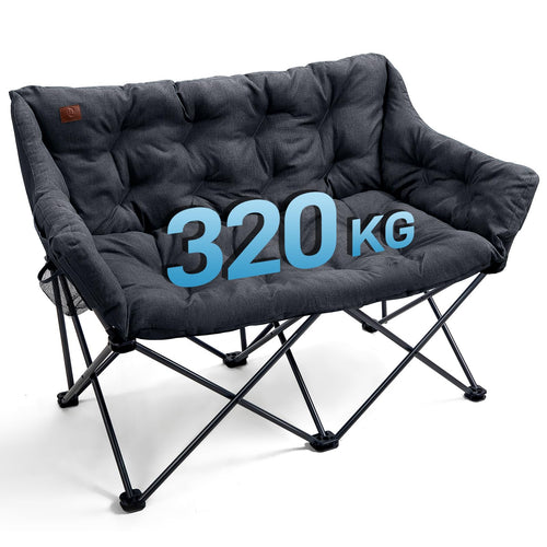 Campingsofa faltbar 2-Personen 124 cm 320 kg Stahl schwarz