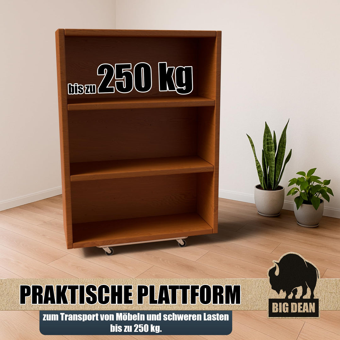 Möbelroller 250 kg Traglast MDF 59x29 cm 3er-Set Schwerlastrollen - Bild 7