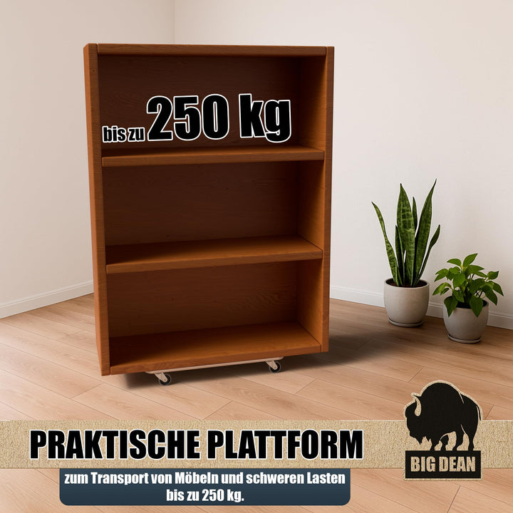 Möbelroller 250 kg Traglast MDF 59x29 cm 3er-Set Schwerlastrollen - Bild 7