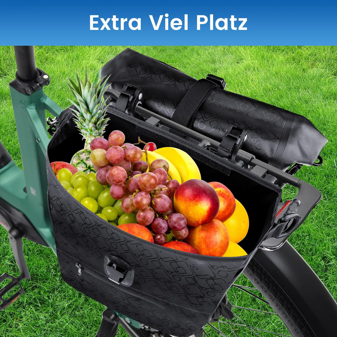 Gepäckträgertaschen Fahrrad 2er-Set wasserdicht 2x32L mit Reflektor - Bild 5