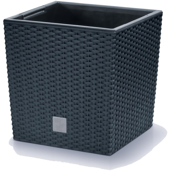 Pflanzkübel Rattan-Optik Kunststoff 40x40x40 cm anthrazit Innen/Aussen - Bild 6