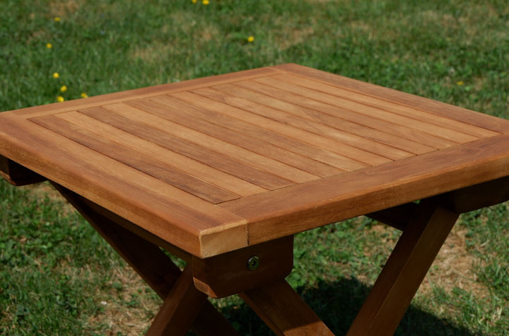 Klapptisch Teak Holz 45x45 cm Garten Beistelltisch klappbar - Bild 4