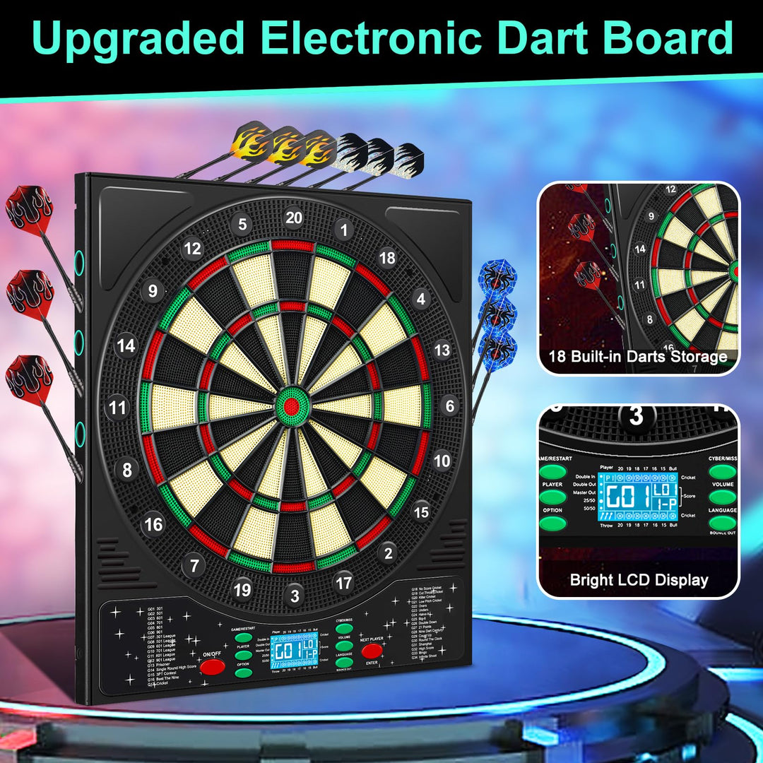 Elektronische Dartscheibe 34 Spiele LCD-Display für 8 Spieler - Bild 3
