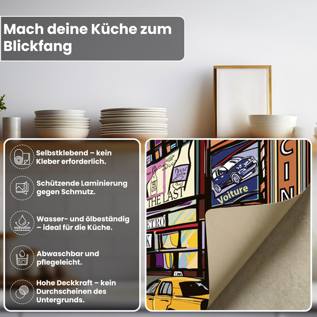 Küchenrückwand Klebefolie Times Square 350 x 60 cm Spritzschutz - Bild 3