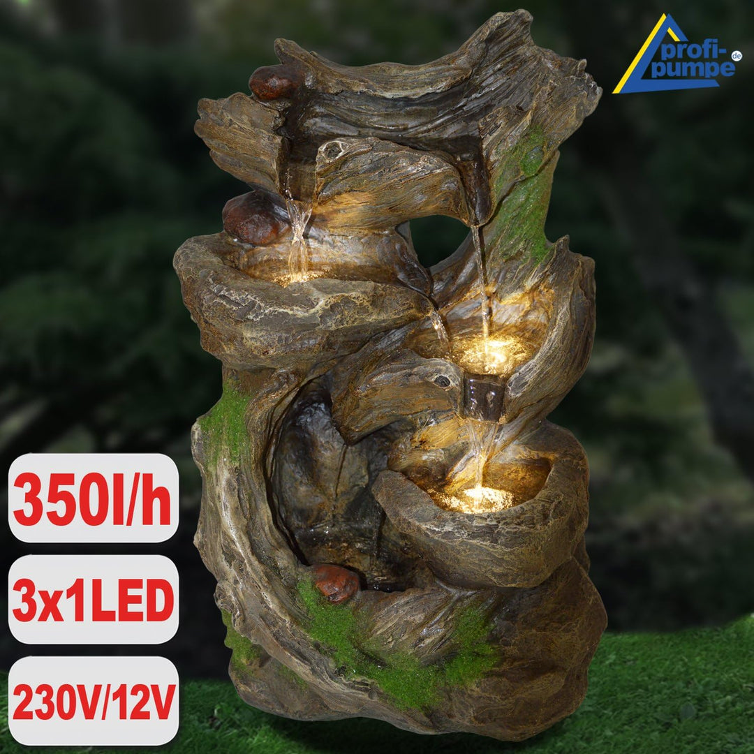 Gartenbrunnen Märchenwald mit LED-Beleuchtung 35x27x59 cm - Bild 2