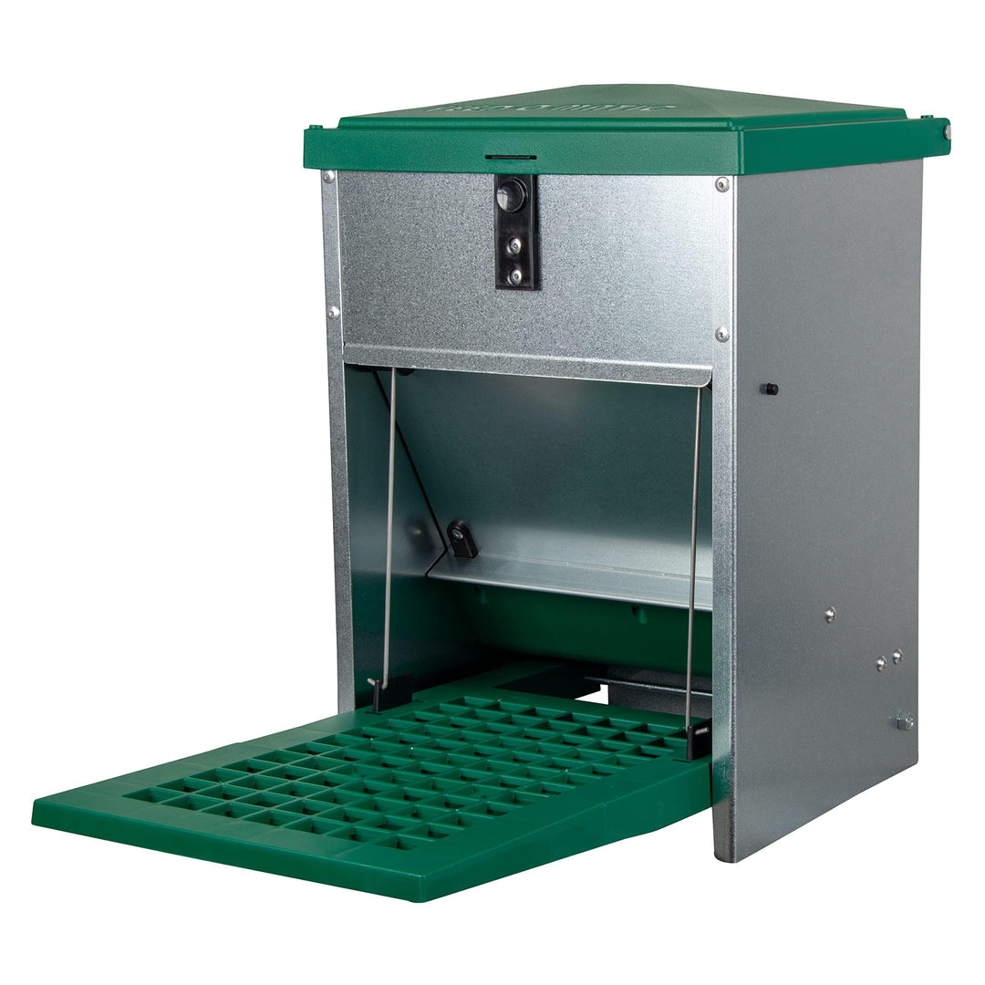 Hühner Futterautomat mit Trittplatte 5 kg verzinkt Blech
