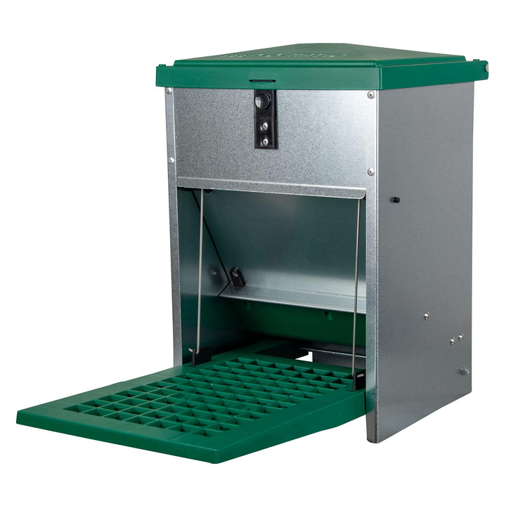Hühner Futterautomat mit Trittplatte 5 kg verzinkt Blech
