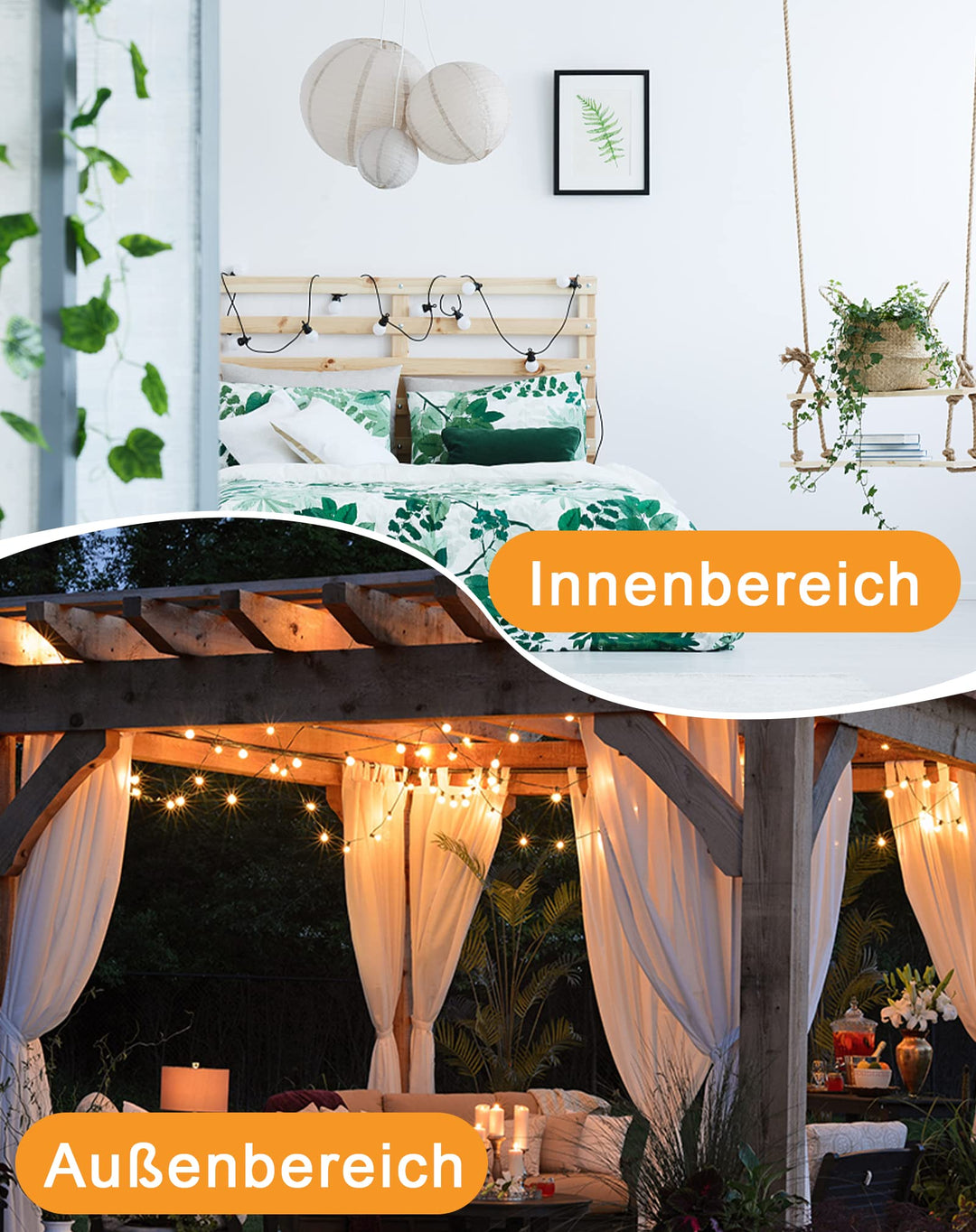 Lichterkette Aussen 30m mit 50 G40 LED Birnen warmweiss IP65 - Bild 6