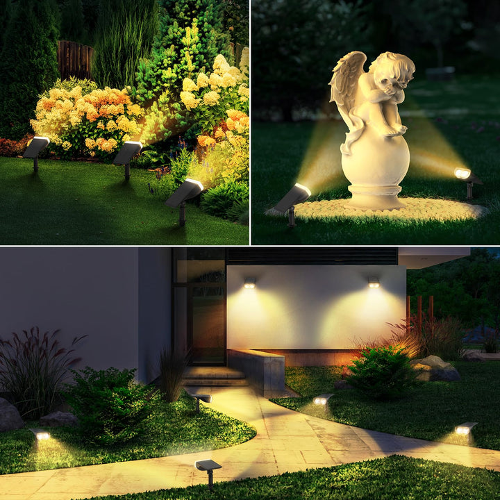 Solar Gartenleuchte 800lm Warmweiss 22 LEDs IP65 4er Set - Bild 8