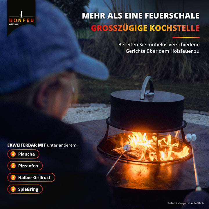 Feuerschale Cortenstahl 100 cm rund für Garten und Terrasse - Bild 7