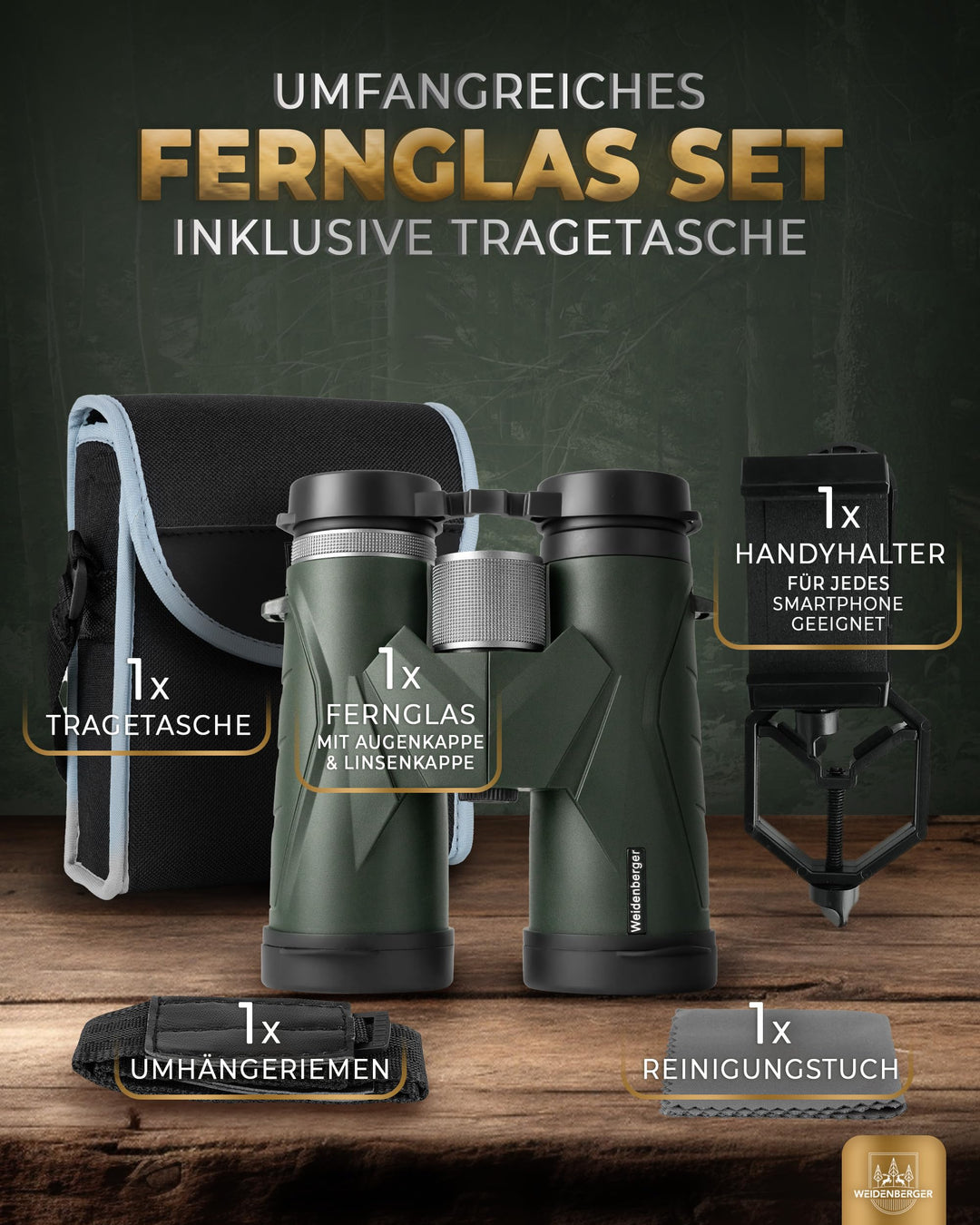 Fernglas 12x42 Magnesium mit Nitrogenfüllung wasserdicht für Erwachsene - Bild 4