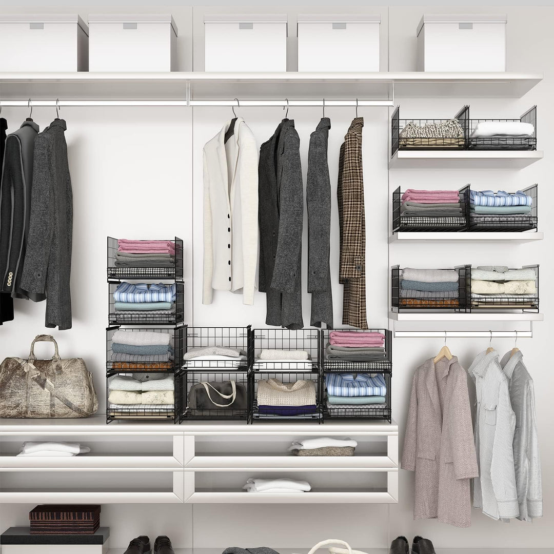 Schrank Organizer stapelbar Metall 4er-Set faltbar schwarz - Bild 2