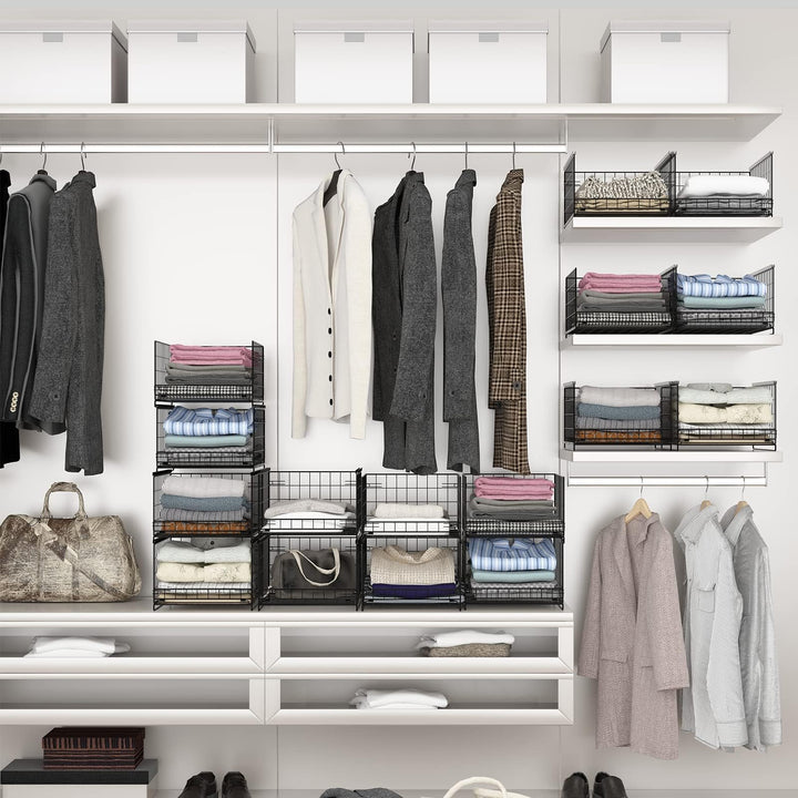 Schrank Organizer stapelbar Metall 4er-Set faltbar schwarz - Bild 2
