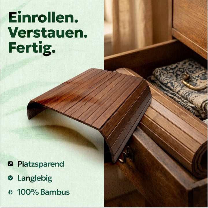 Sofatablett Armlehne Bambus für Sofa und Sessel – Braun - Bild 4