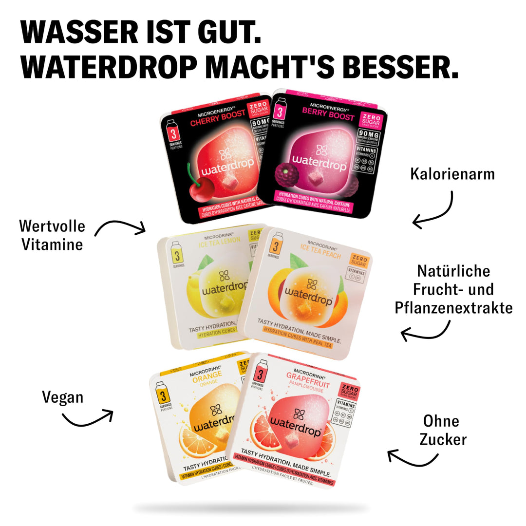 Trinkflasche Glas 600ml mit 18 Microdrinks zuckerfrei Starter-Set - Bild 6