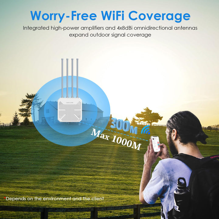 Outdoor WLAN Repeater WiFi 6 AX3000 IP67 PoE bis 1 km Reichweite - Bild 4