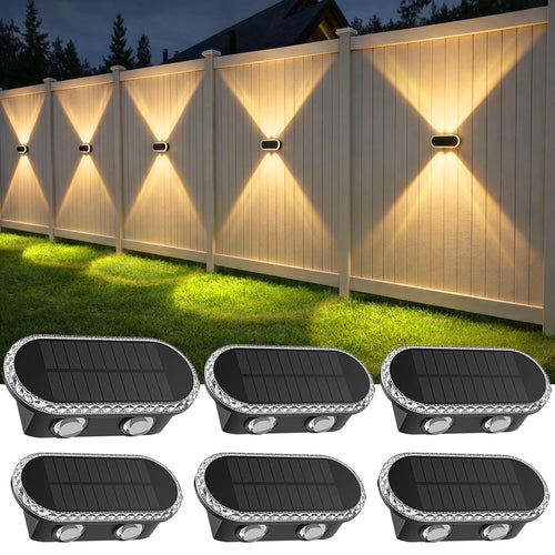 Solar Wandleuchte Aussen Up-Down 6er-Set IP65 3000K/4000K/6000K