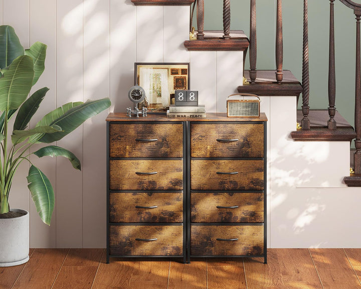Schmale Kommode mit 4 Stoffschubladen Vintage 40x30x80cm - Bild 5