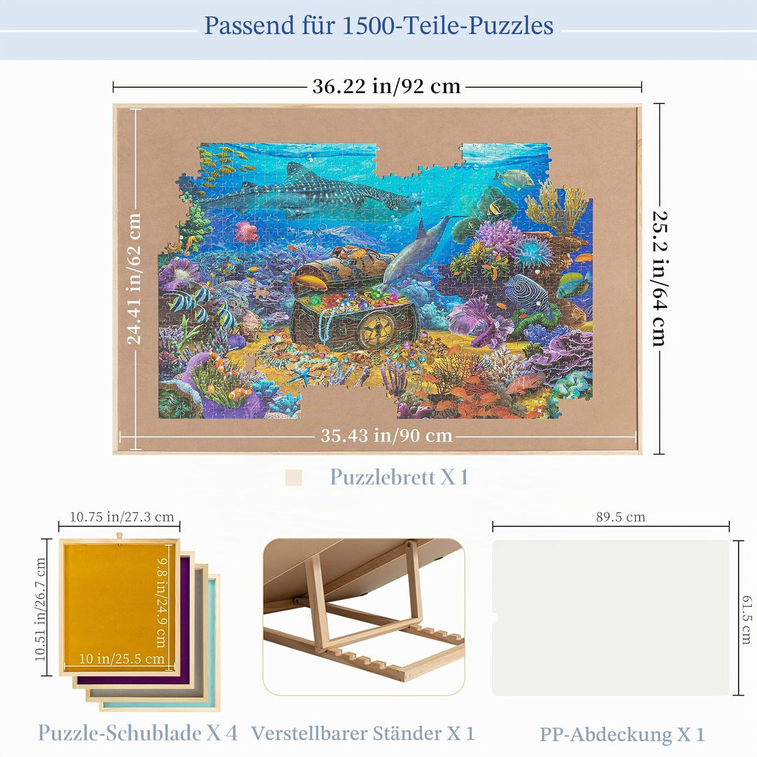 Puzzletisch mit Schubladen &amp; Winkelverstellung bis 1500 Teile - Bild 2