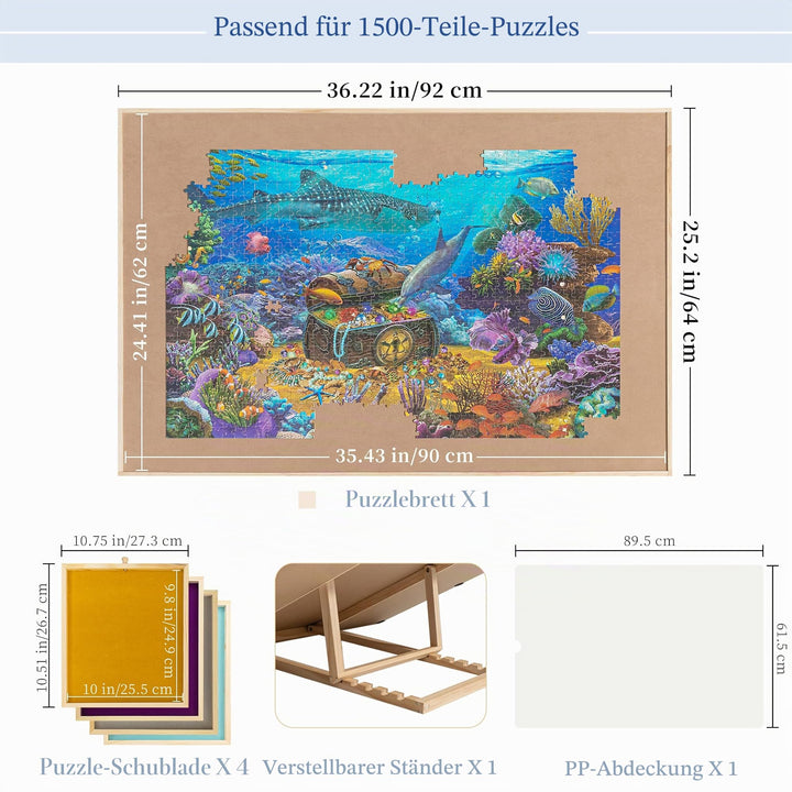 Puzzletisch mit Schubladen &amp; Winkelverstellung bis 1500 Teile - Bild 2