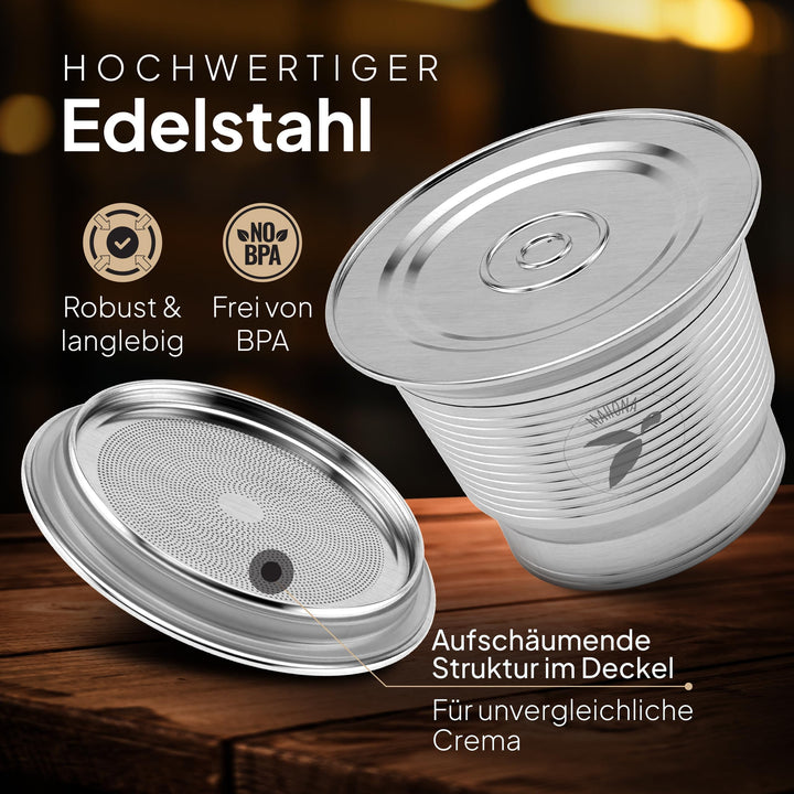 Nespresso Kapsel wiederbefüllbar Edelstahl cremeweiß 2er-Set - Bild 3