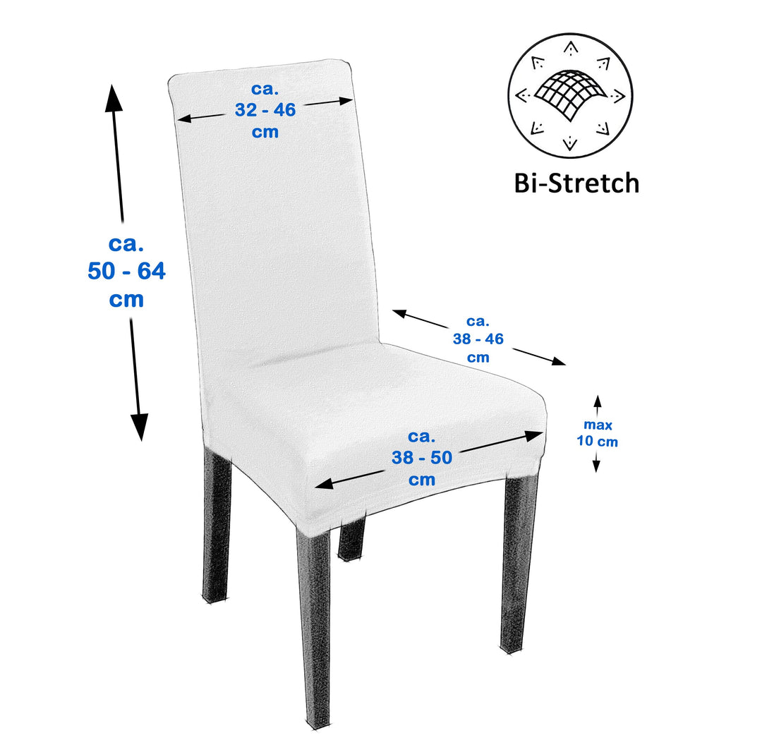 Stuhlhussen Jersey Baumwolle 6er Set weiss, elastisch - Bild 5