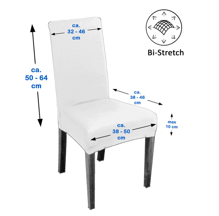 Stuhlhussen Jersey Stretch 6er-Set Steingrau 96% Baumwolle - Bild 5