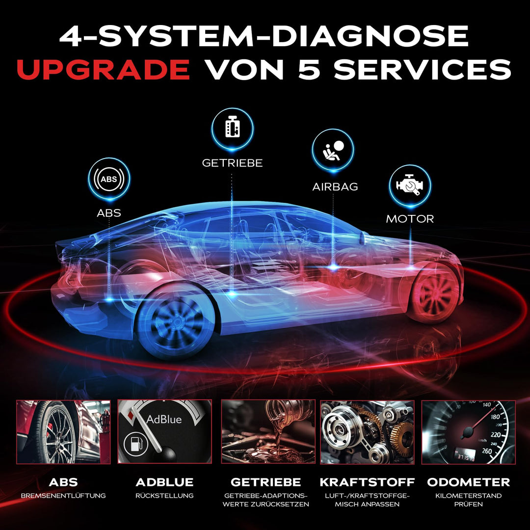 OBD2 Diagnosegerät 4-Systeme 13 Services Auto-VIN 5-Zoll Android - Bild 4