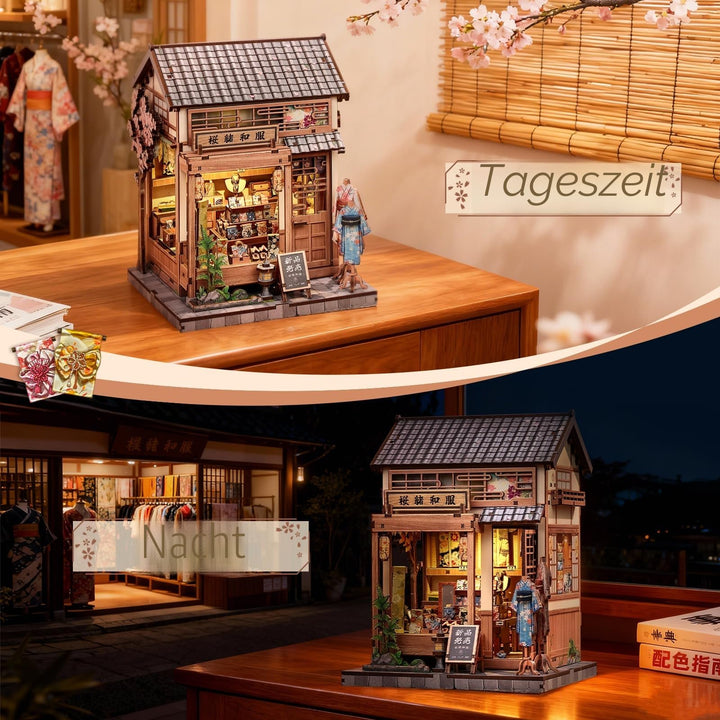 Book Nook Holzbausatz Sakura Kimono-Shop 3D mit LED-Beleuchtung - Bild 6