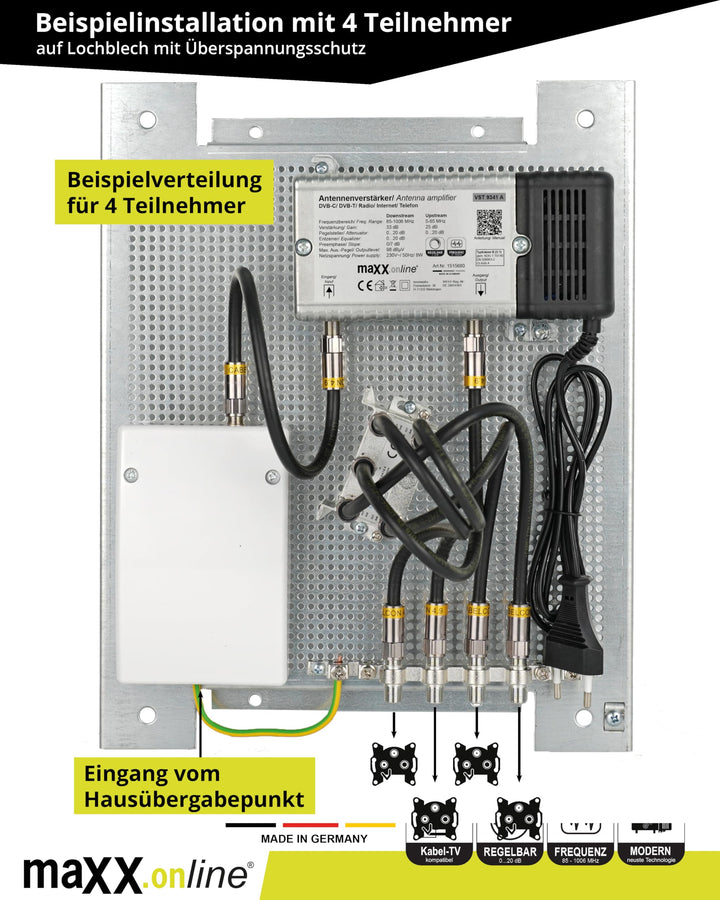 Antennenverstärker Kabelfernsehen DVB-C/T2 33 dB 85–1006 MHz - Bild 8