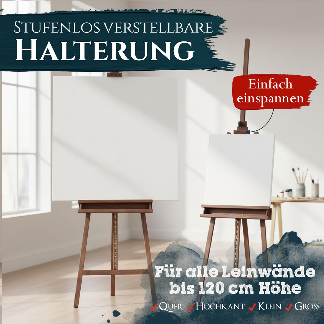 Holzstaffelei Buche gross für Leinwände bis 120 cm höhenverstellbar - Bild 5