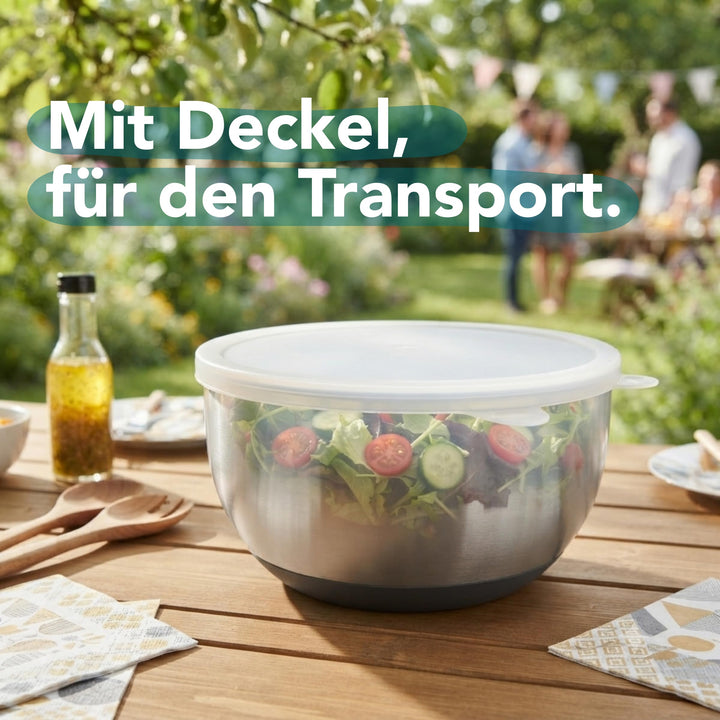 Salatschleuder Edelstahl 4,5 L mit Gemüsehobel 5 Klingen - Bild 6