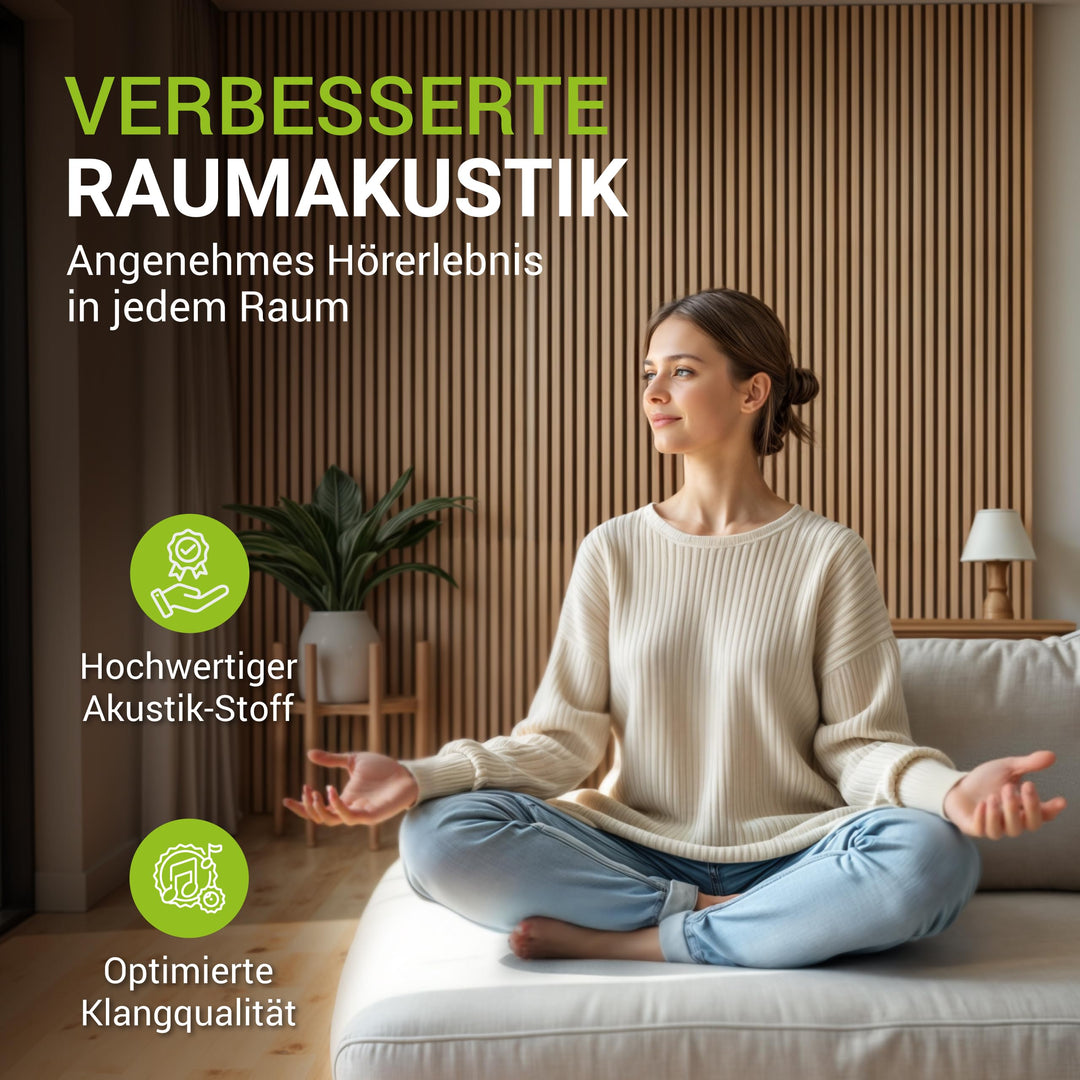 Akustikpaneele 4er Set Eiche Dunkel Holzlamellen 120x60 cm - Bild 2