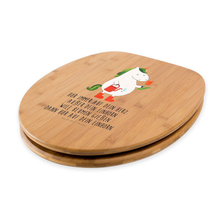 WC-Sitz Einhorn-Motiv mit Giesskanne Bambus/MDF 430x370mm - Bild 3