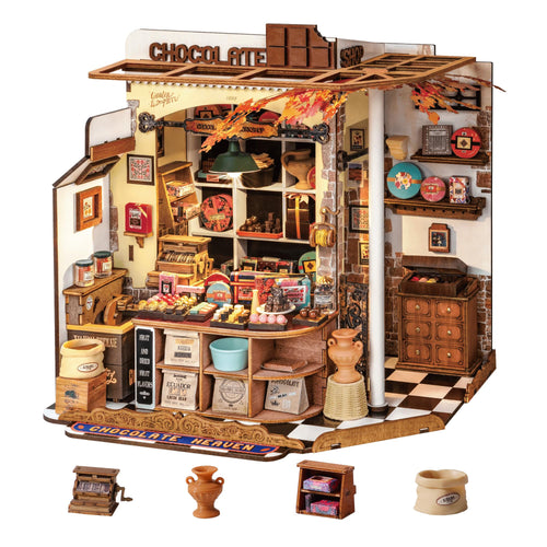 Miniatur Haus Bausatz Schokoladenladen 330 Teile ohne Kleber