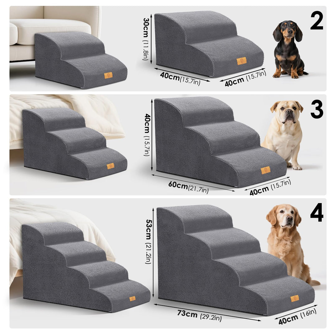 Hundetreppe 3 Stufen Schaumstoff mit Tragegriff für Hund und Katze - Bild 2