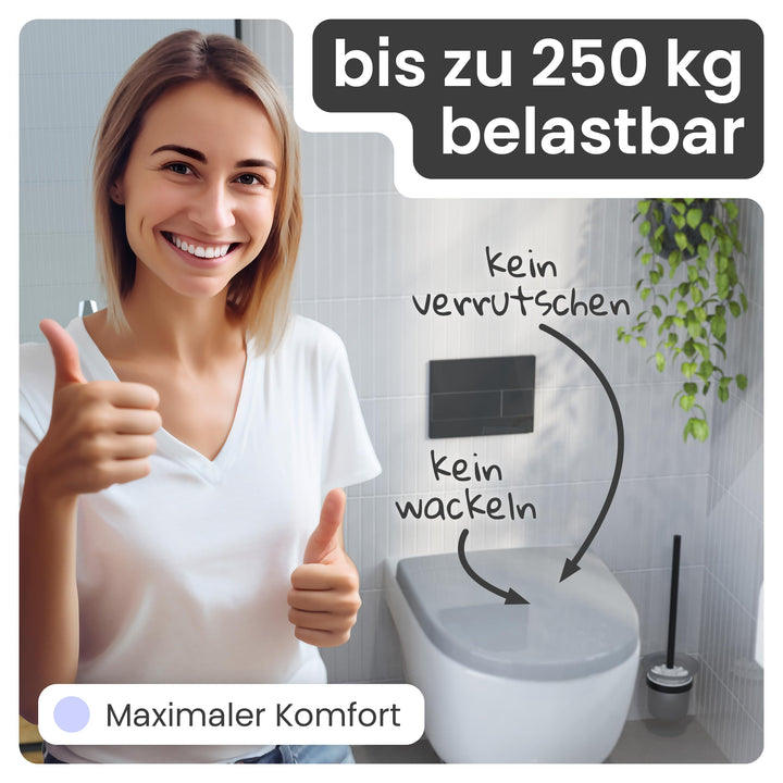 WC-Sitz D-Form Duroplast Manhattan Grau mit Absenkautomatik - Bild 7