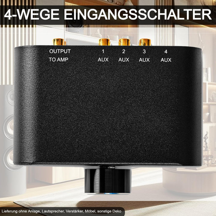 Audio-Eingangsumschalter 4-fach 3x Cinch + 1x Klinke Metallgehäuse - Bild 4
