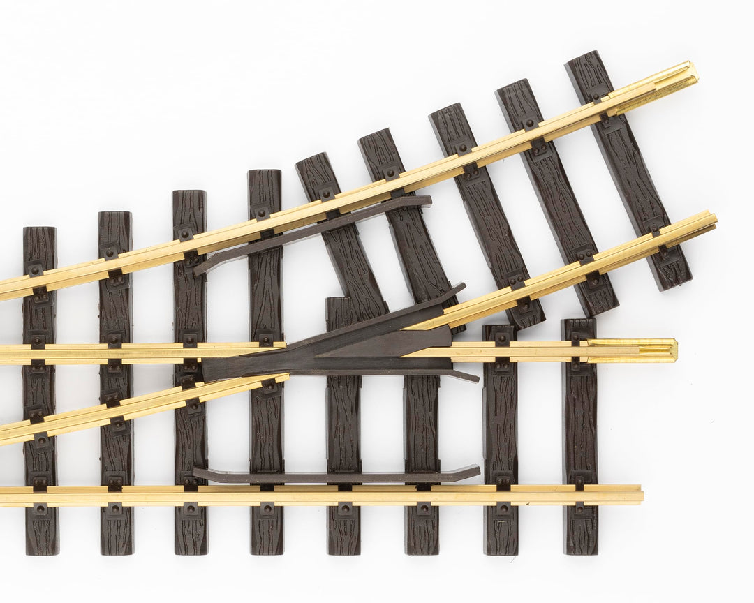 Handweiche Links R3 22,5° Spur G Messing für Gartenbahn - Bild 3