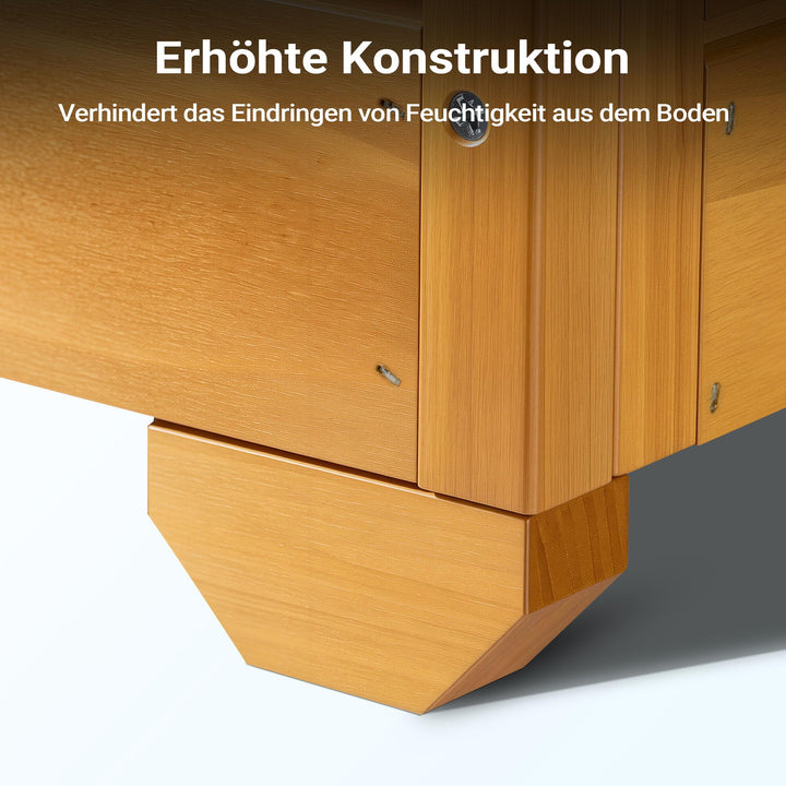 Katzenhaus Holz Outdoor 99x52x42 cm wetterfest isoliert - Bild 6