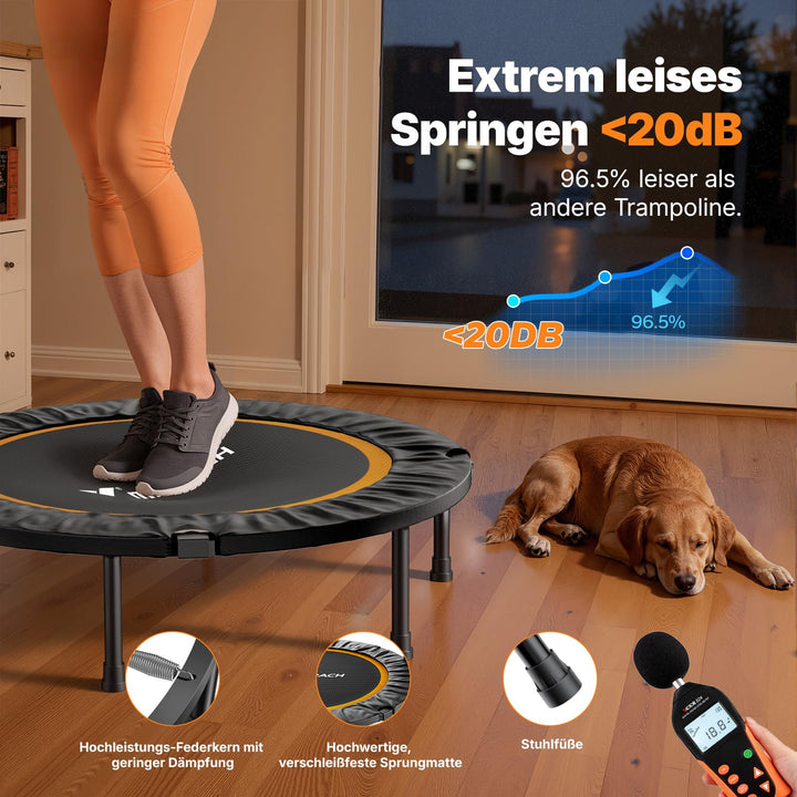 Fitness Trampolin faltbar 102/122 cm bis 150 kg leise - Bild 2