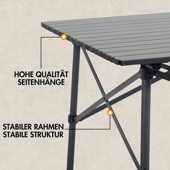 Campingtisch klappbar Aluminium 70x70cm 80kg belastbar mit Tragetasche - Bild 6