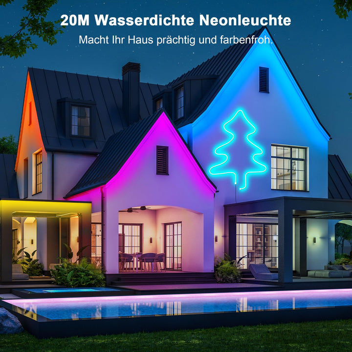 LED Neon Strip RGBIC 20m mit App &amp; Fernbedienung 24V wasserdicht - Bild 8