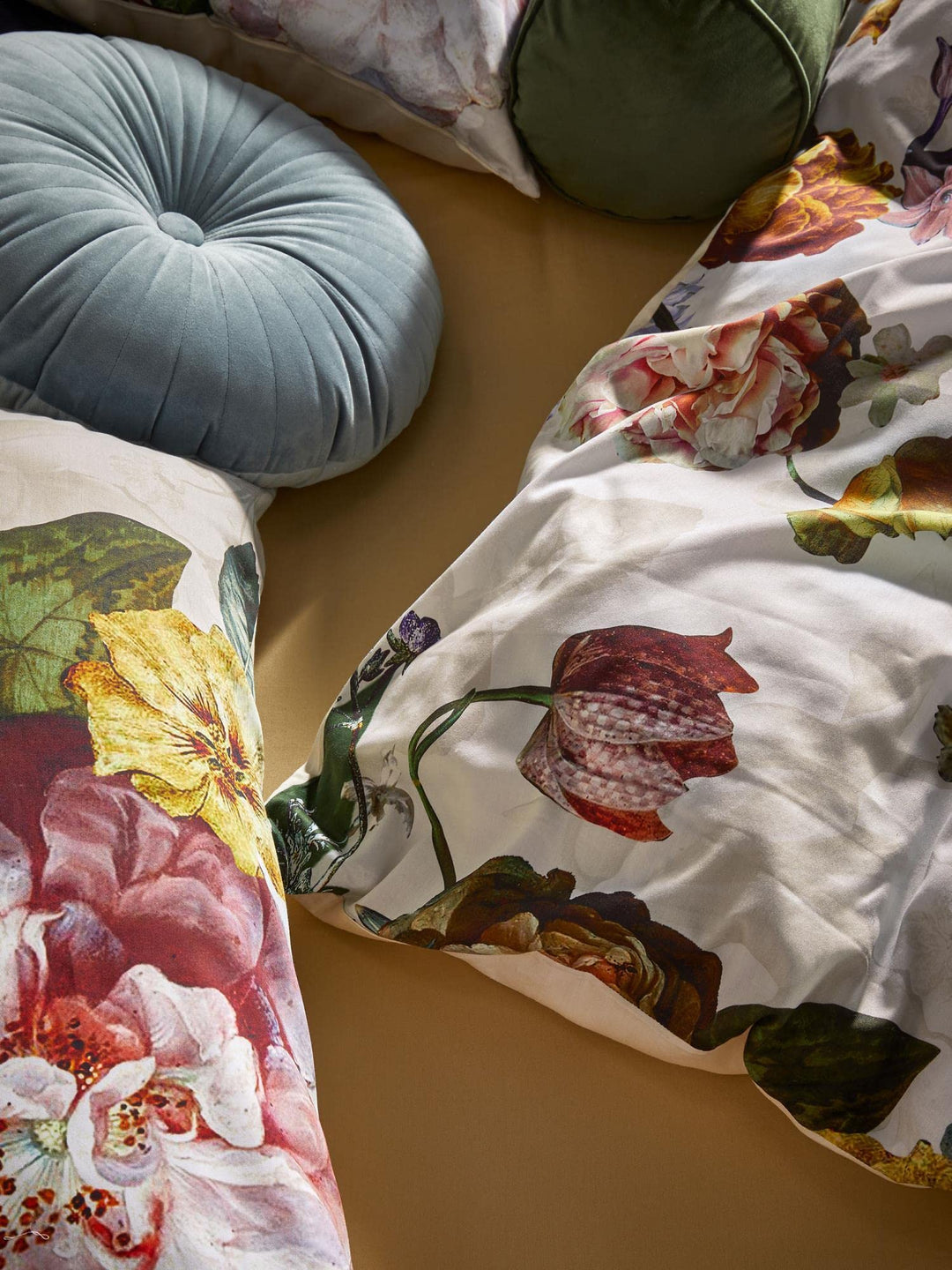 Bettwäsche Baumwollsatin Blumen Ecru 135x200 cm romantisch - Bild 5