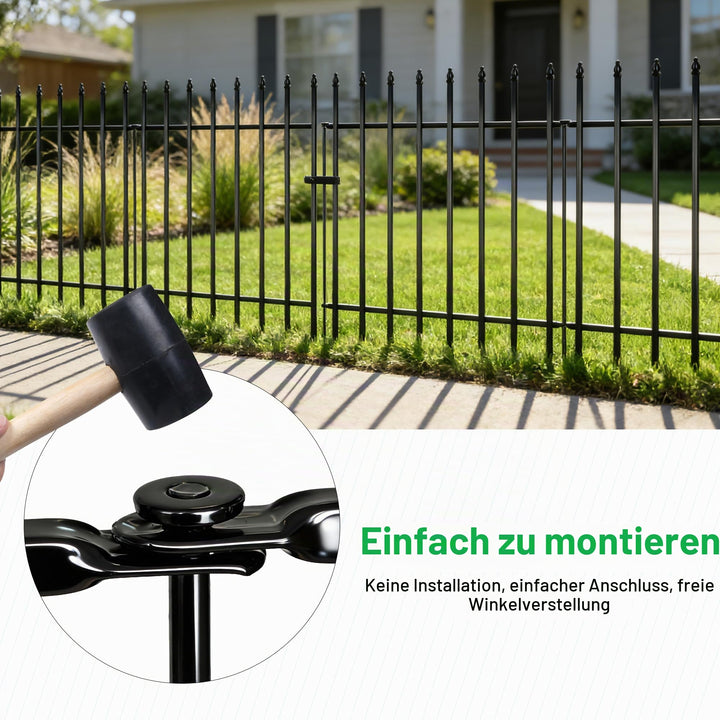 Metall Gartenzaun Beetbegrenzung 81 cm hoch, 5er-Set 3 m - Bild 4